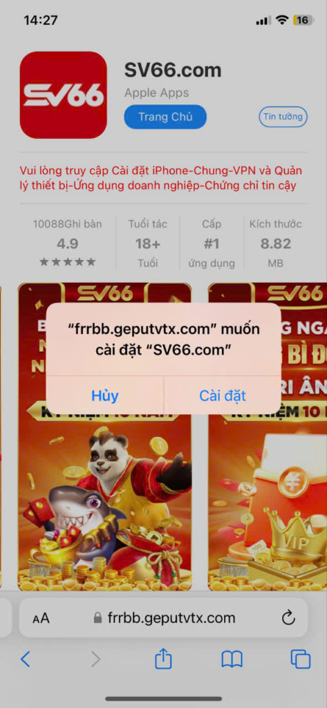 Tải ứng dụng SV66 cho hệ điều hành iOS như thế nào?